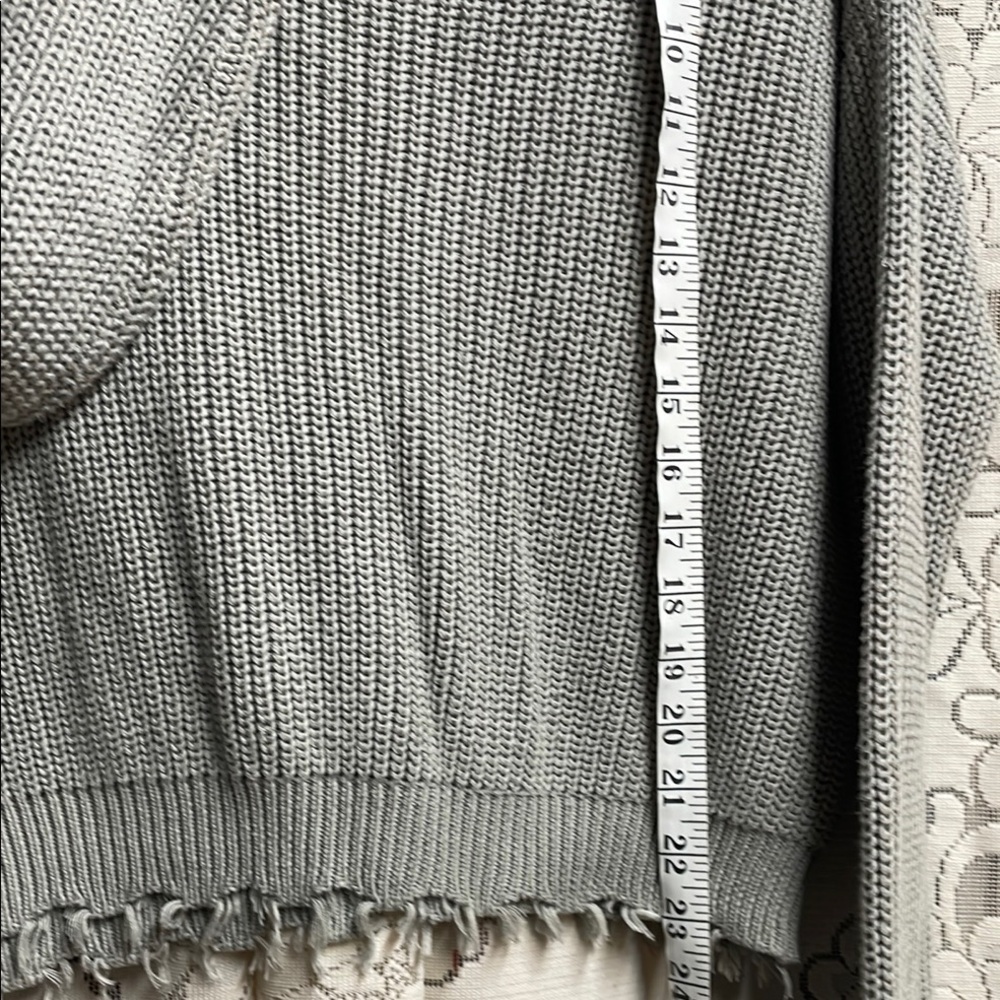 Jessica Simpson Olive Green V-Neck Ribbed Sweater 100% Cotton - Picture 6 of 6
